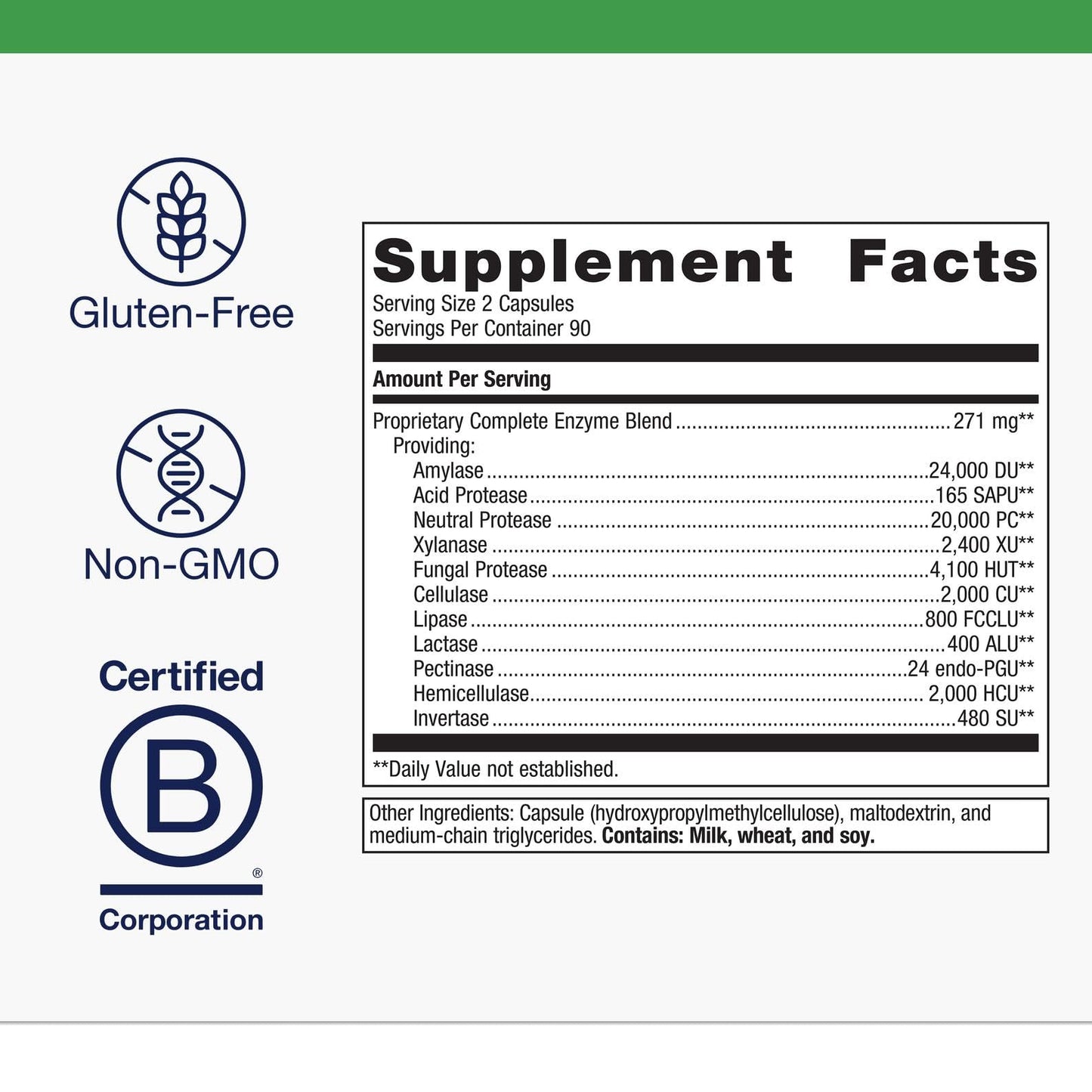 Metagenics SpectraZyme Enzyme Complex – Plant-Based Digestive Enzymes (Gluten-Free, Vegan) – 180 Capsules