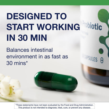 Metagenics UltraFlora Acute Care Probiotic Supplement — Rapid Digestive Comfort, Non-GMO, 30 Capsules