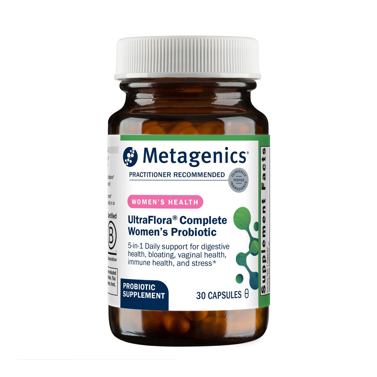 Metagenics UltraFlora Complete Women's Probiotic - Shelf-Stable 5-in-1, 30 Capsules