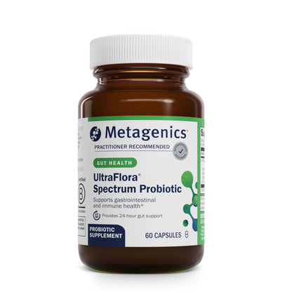 Metagenics UltraFlora Spectrum Probiotic – Shelf-Stable 60 Caps, 2-Month Supply, Non-GMO & Gluten-Free