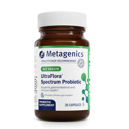 Metagenics UltraFlora Spectrum – Shelf-Stable Probiotic, 30B CFU, 7 Strains, Non-GMO & Gluten-Free