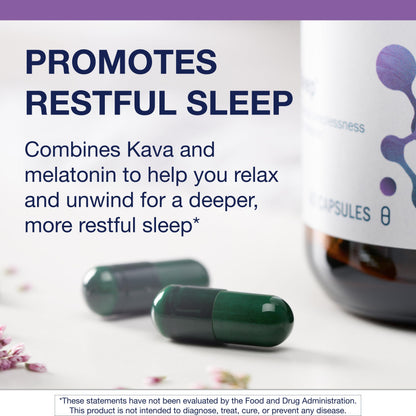 Metagenics MetaSleep Dual-Phase Melatonin Sleep Supplement – Kava Root, 60 Capsules – Non-GMO, Gluten-Free