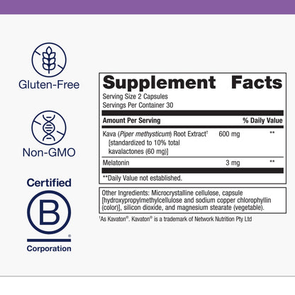 Metagenics MetaSleep Dual-Phase Melatonin Sleep Supplement – Kava Root, 60 Capsules – Non-GMO, Gluten-Free