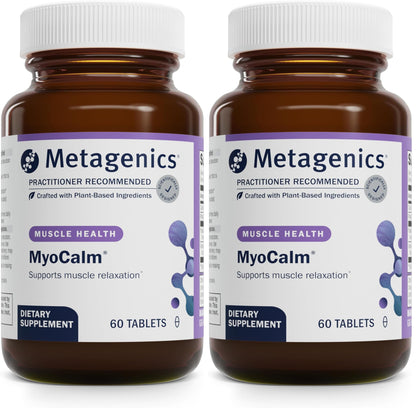 Metagenics MyoCalm: Calcium & Magnesium for Muscle Support with Passionflower & Valerian (Pack of 2, 60 Tablets Each)