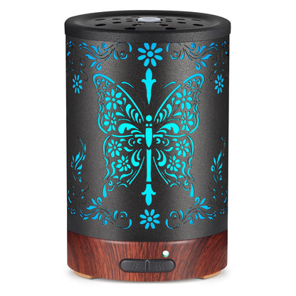 Metal Essential Oils Diffuser 150ML for Women Mom Grandma Wife – Ultrasonic with 7 Color Lights & Auto Off