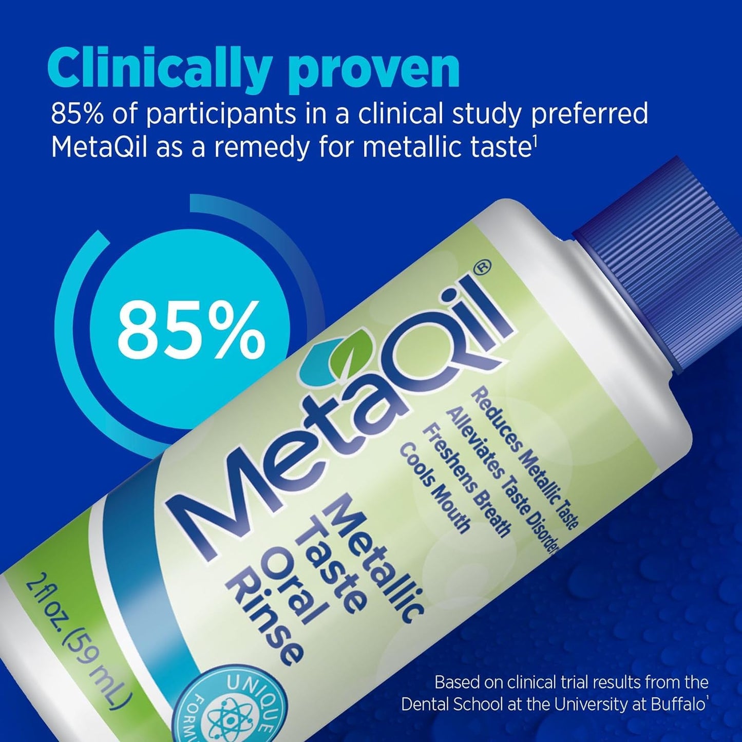 MetaQil Oral Rinse – Relieve Metallic & Bitter Tastes, 8 Core Ingredients, 2 Fl Oz