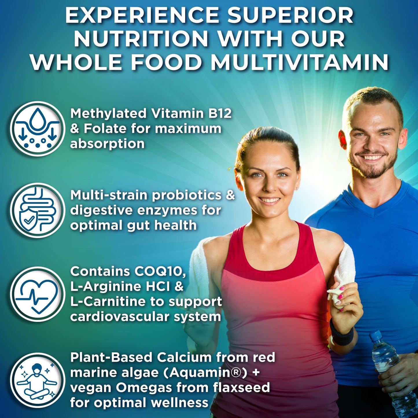 SUPPLEMENTS STUDIO Vegan Methylated Multivitamin for Men & Women – Whole Food, Iron-Free, Non-GMO (180 Count)
