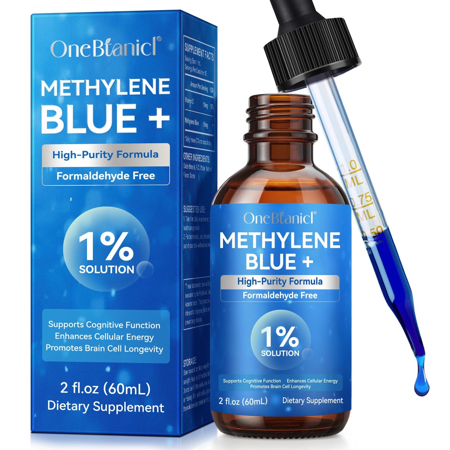 Methylene Blue 1% Drops | Pharmaceutical Grade | 60ml – Memory, Focus, Clarity