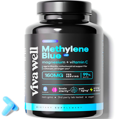 Methylene Blue Pharmaceutical Grade Capsules – USP Grade for Focus, Clarity & Energy