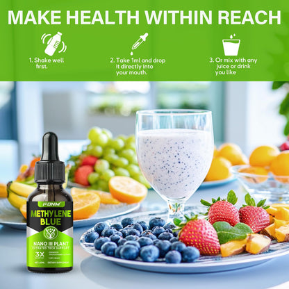 Methylene Blue Drops – 2 Fl oz, Pharmaceutical Grade, Brain Health & Focus