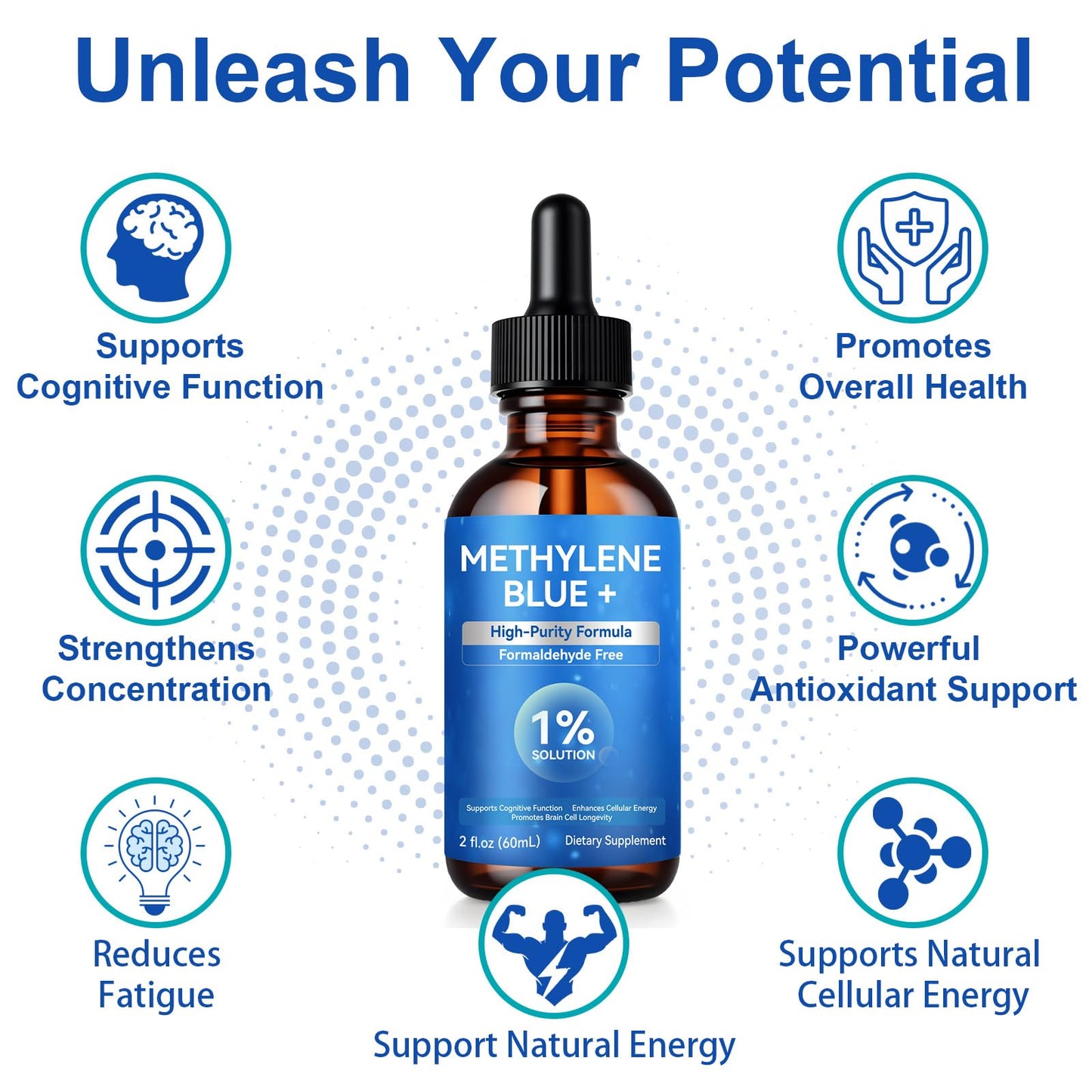Methylene Blue Pharmaceutical Grade Drops – Brain Health & Energy