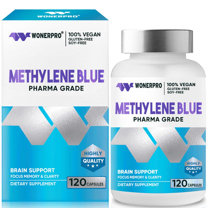 Methylene Blue Pharma Grade Capsules with Vitamin C Ester – Cognitive Support (120 caps)