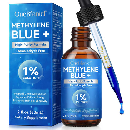 Methylene Blue 1% Solution – Pharmaceutical Grade Drops (2 oz Glass Bottle)