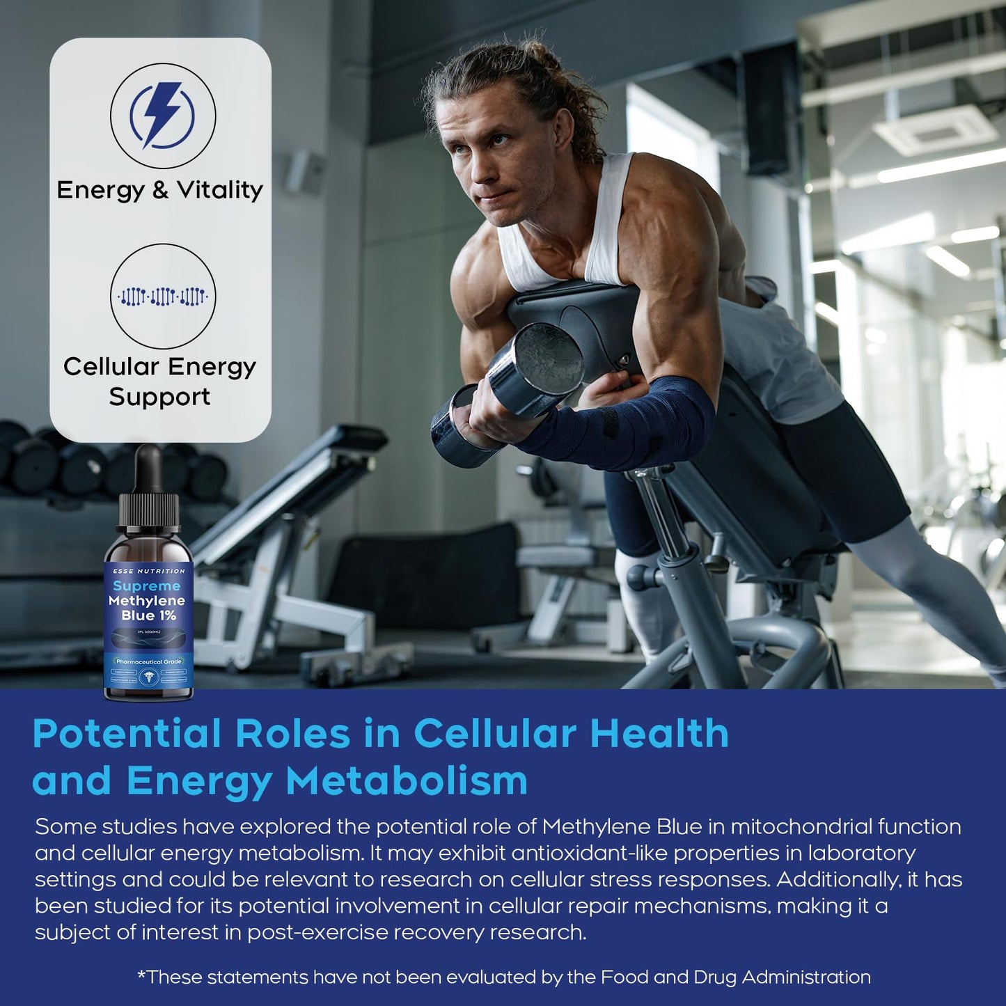 Pharmaceutical Grade Methylene Blue Supplement 1% (60ml) – Third-Party Tested, Formaldehyde-Free & Alcohol-Free
