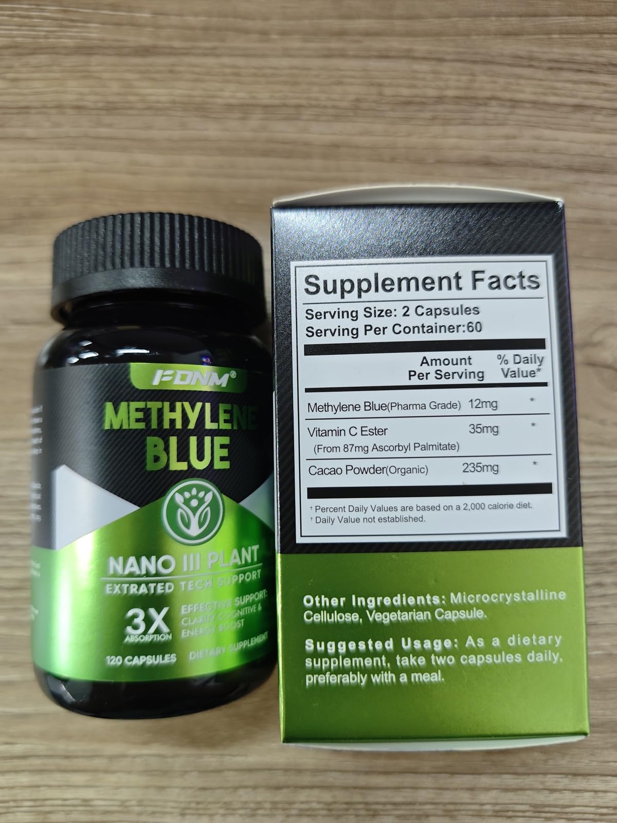 Methylene Blue Capsules 120 Count – USP & Pharmaceutical Grade, Brain Health & Focus