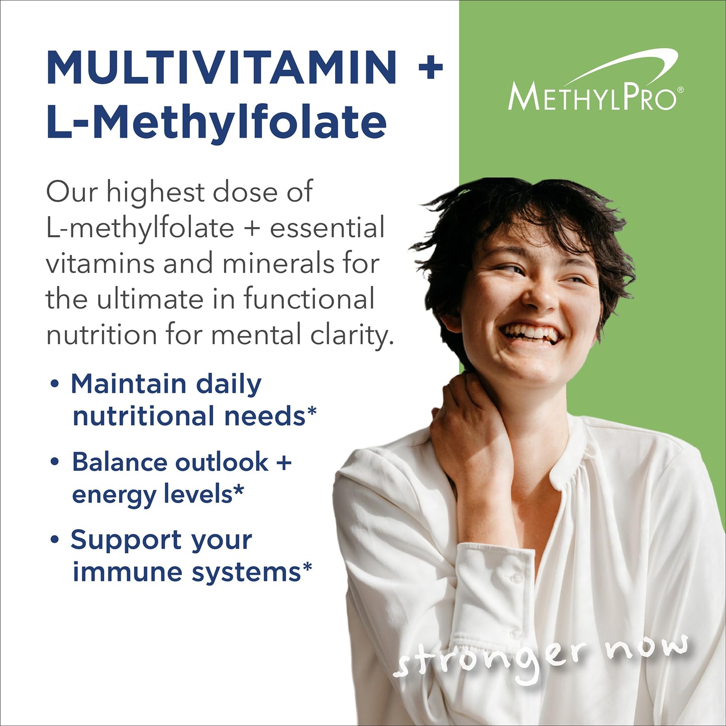 MethylPro Multivitamin + 15 mg Methylfolate – Iron-Free Multivitamin, 30 Capsules