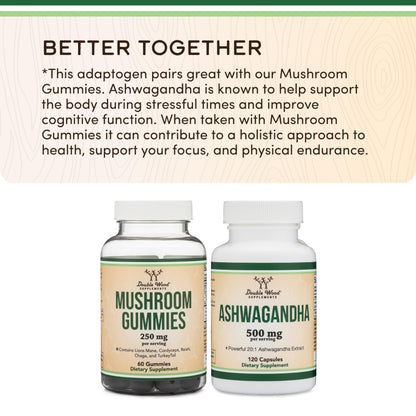 Magnesium Glycinate Gummies 400mg per Serving (60mg Elemental Mg) - 30 Day Supply, Grape Flavor | Double Wood Supplements