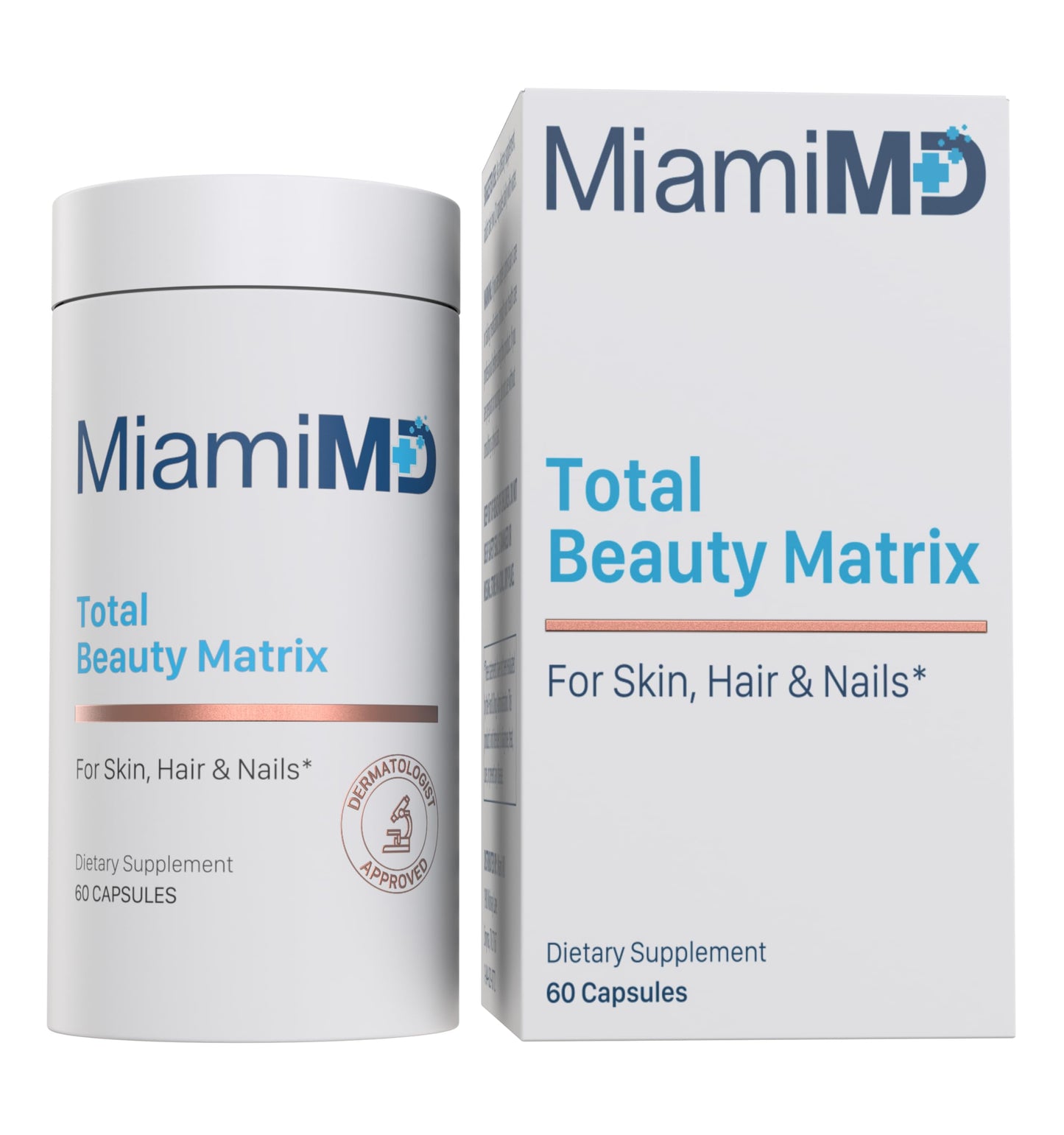 MiamiMD Total Beauty Matrix Collagen Capsules – Hair, Skin & Nails | Cruelty Free, 60 Capsules