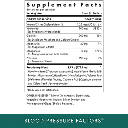Michael's Blood Pressure Factors - 90 Vegetarian Tablets (2-Pack) | 60 Total Servings, Fluid Balance Support, Kosher