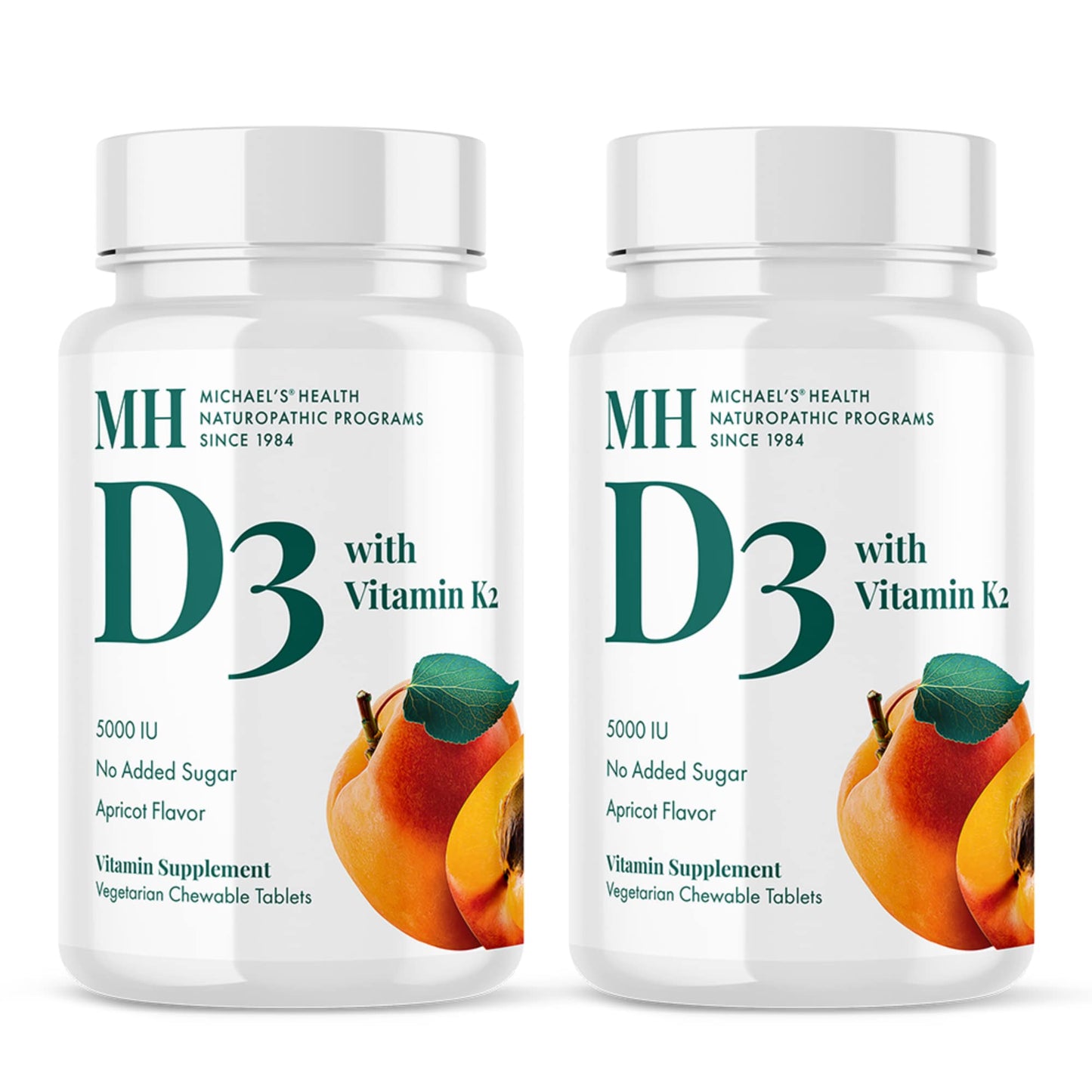 MICHAEL'S Vitamin D3 with K2 – Apricot Flavor, 180 Servings, Vegetarian, No Added Sugar