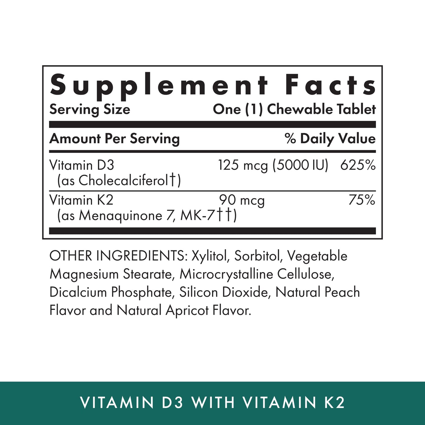 MICHAEL'S Vitamin D3 with K2 – Apricot Flavor, 180 Servings, Vegetarian, No Added Sugar