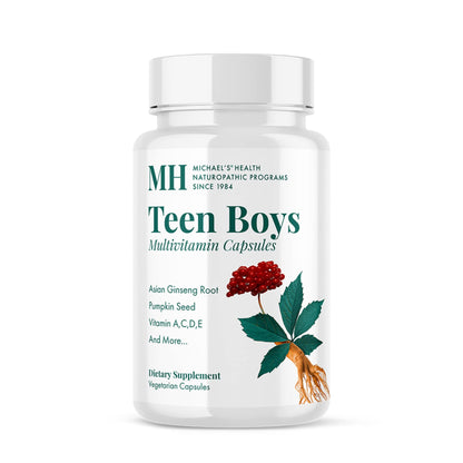 Teen Boys Daily Multivitamin – Michael's Health Naturopathic, 120 Vegetarian Capsules, Kosher