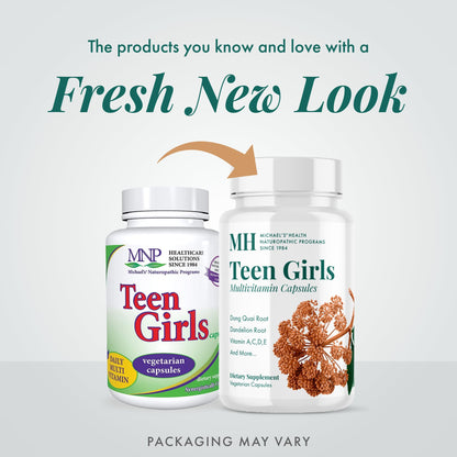 Michael's Health Naturopathic Teen Girls Multivitamin - Vegetarian, Kosher, 60 Capsules | 30 Servings