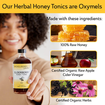 Mickelberry Gardens Elderberry Honey Tonic – 8 oz x 2 Pack | Sambucus Syrup with Elderberry, Honey & ACV