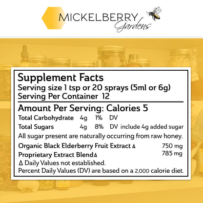 Mickelberry Gardens Elderberry Honey Tonic – 8 oz x 2 Pack | Sambucus Syrup with Elderberry, Honey & ACV