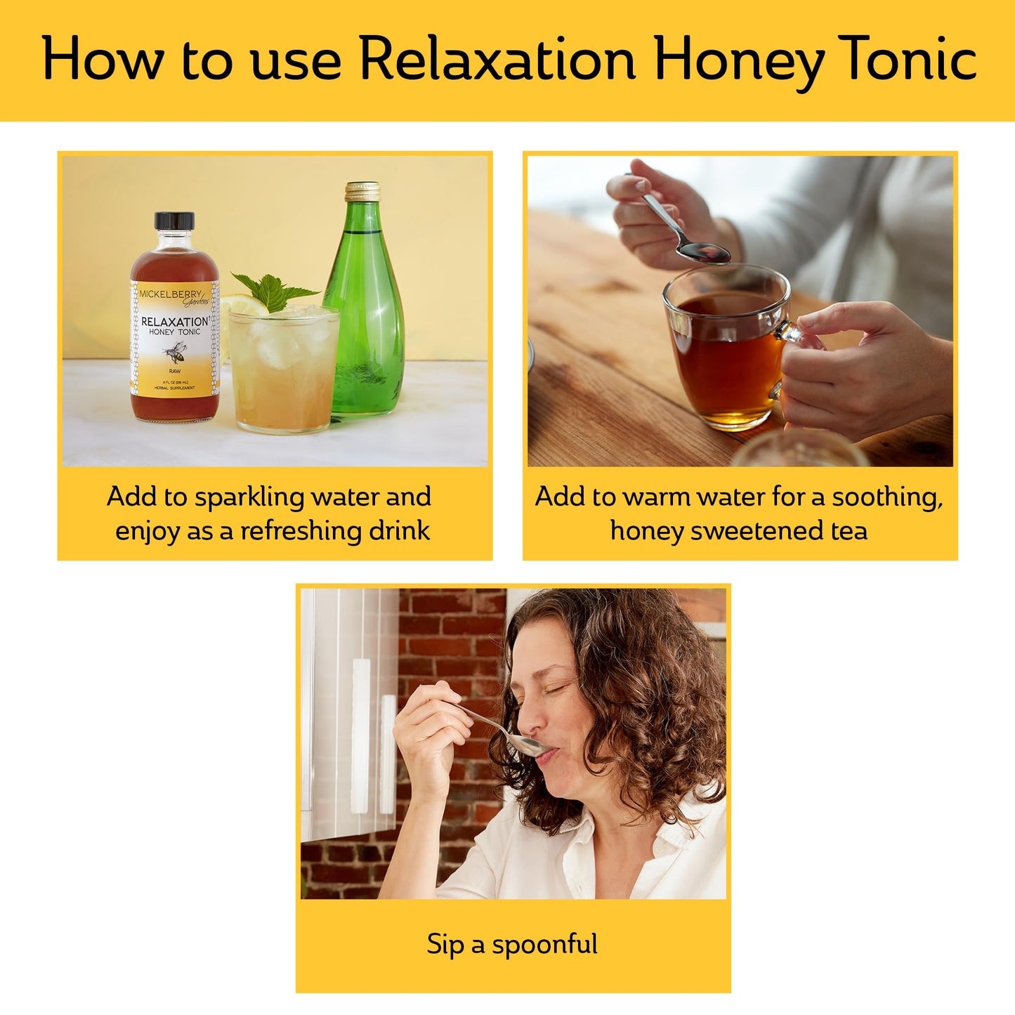 Mickelberry Gardens Relaxation Honey Tonic – Natural Tension Relief & Sleep Support (4 Oz)