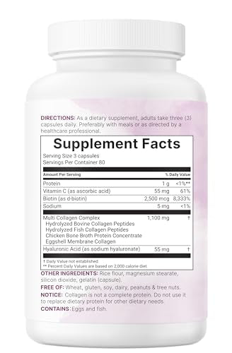 Micro Ingredients 2 Pack Multi Collagen Pills – Types I–X, Biotin & Hyaluronic Acid