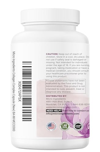 Micro Ingredients 2 Pack Multi Collagen Pills – Types I–X, Biotin & Hyaluronic Acid
