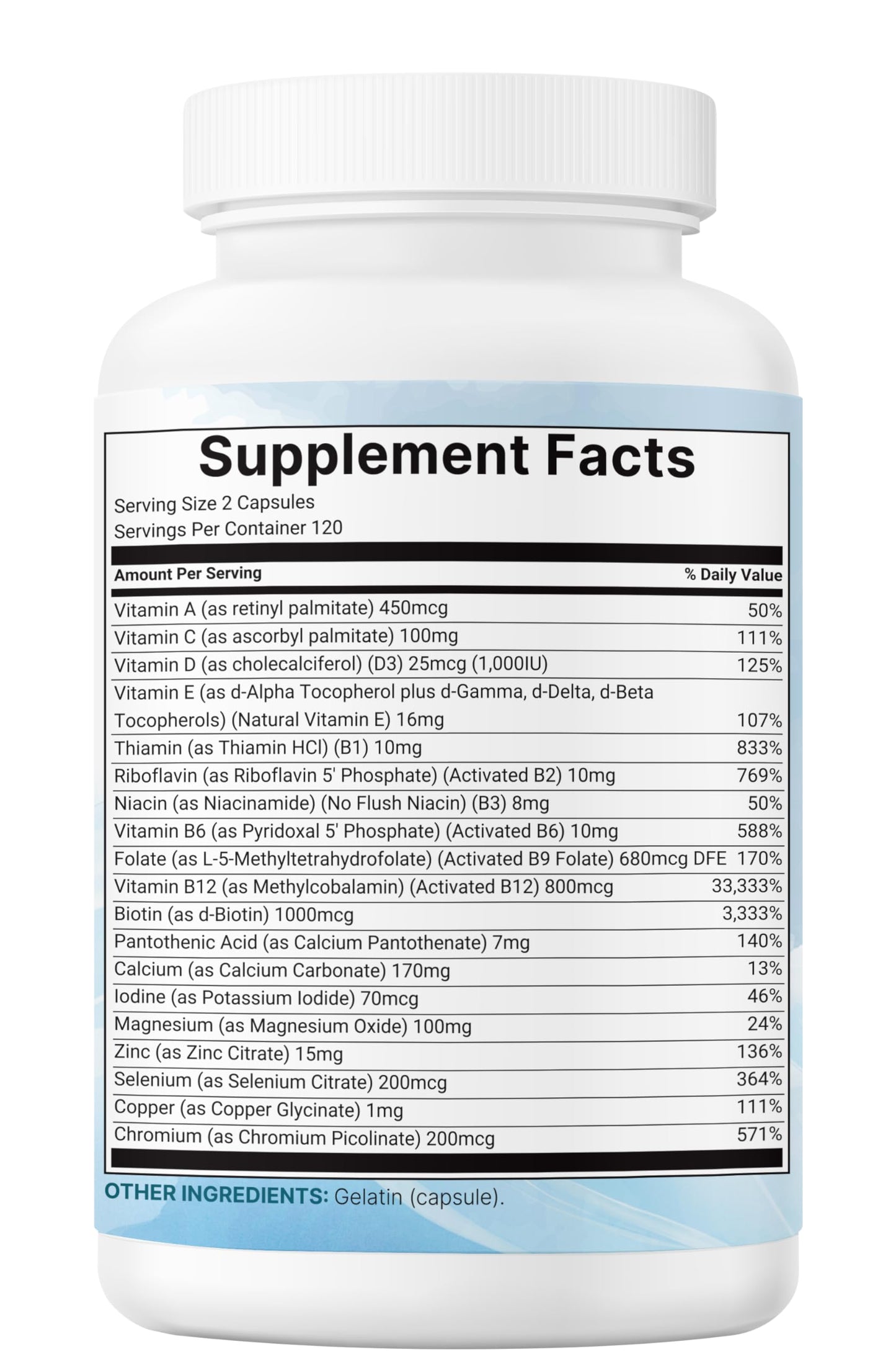 Micro Ingredients 2 Pack Pure Methylated Multivitamin – 19-in-1, 480 Capsules