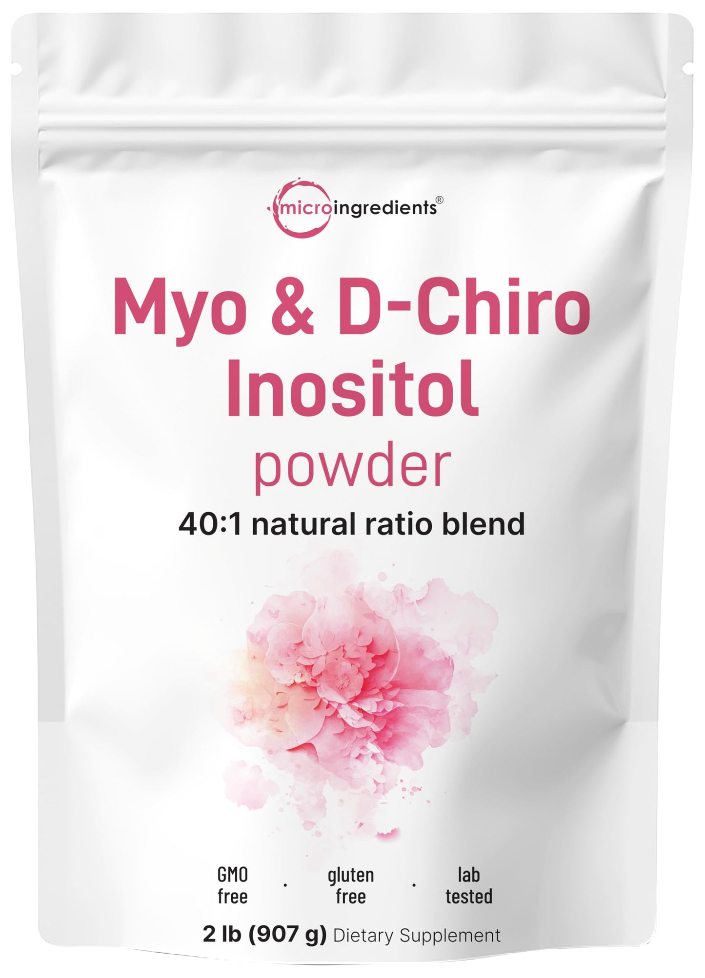 Micro Ingredients Myo-Inositol & D-Chiro Inositol Powder, 2 lb (442 Servings) | 40:1 Ratio for Women | Supports Hormonal Balance & Ovarian Health | Vegan, Non-GMO