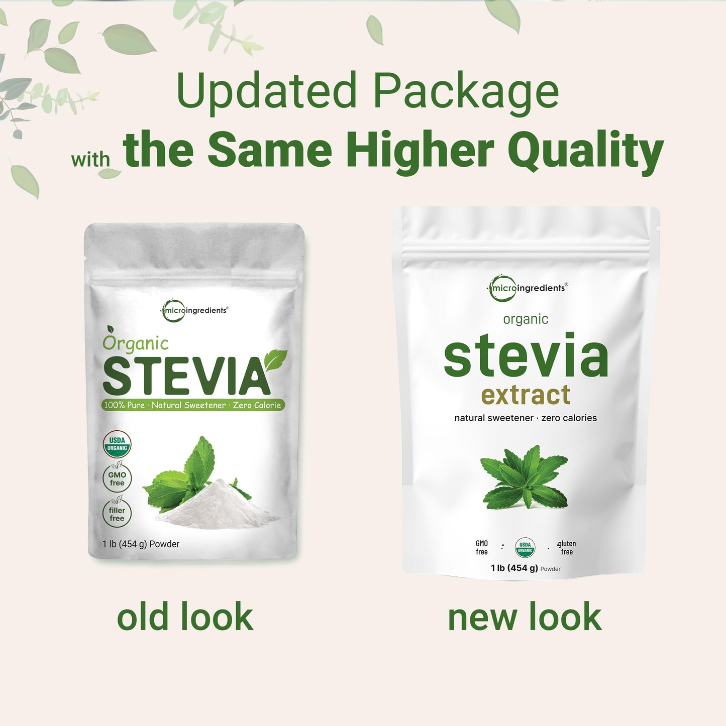 Micro Ingredients Pure Organic Stevia Powder – 1 lb Reb-A Green Leaf, Zero Calorie, Keto Friendly