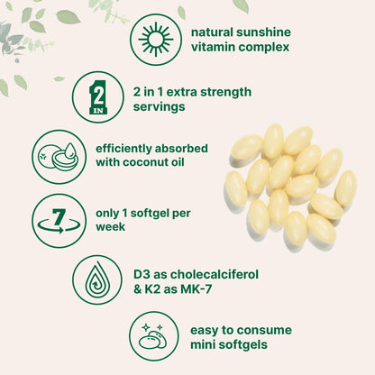 Micro Ingredients Vitamin D3 50,000 IU + K2 MK-7 200 mcg | 240 Softgels | Non-GMO