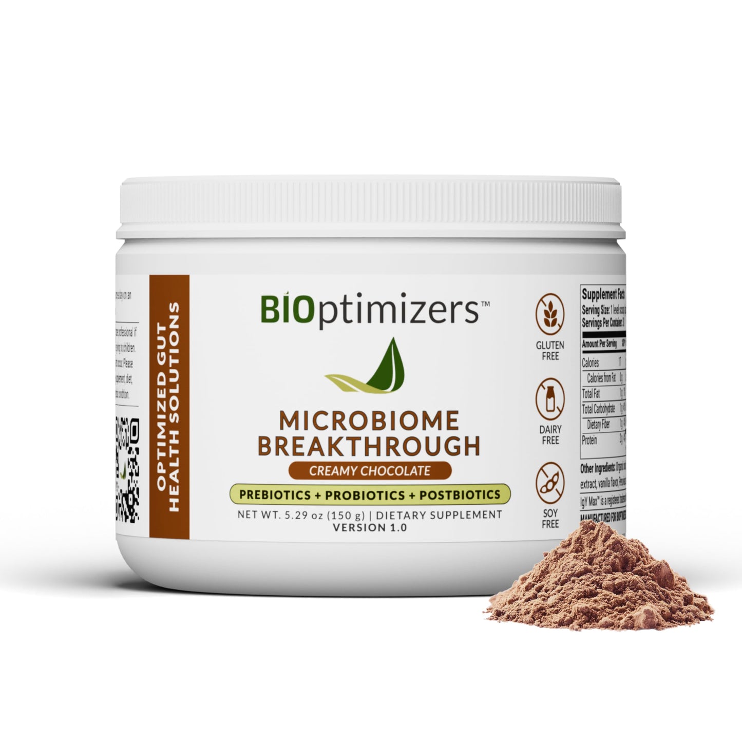 Microbiome Breakthrough Gut Support Powder – Chocolate Flavor | Probiotics, Bone Broth & Collagen (30 Servings)