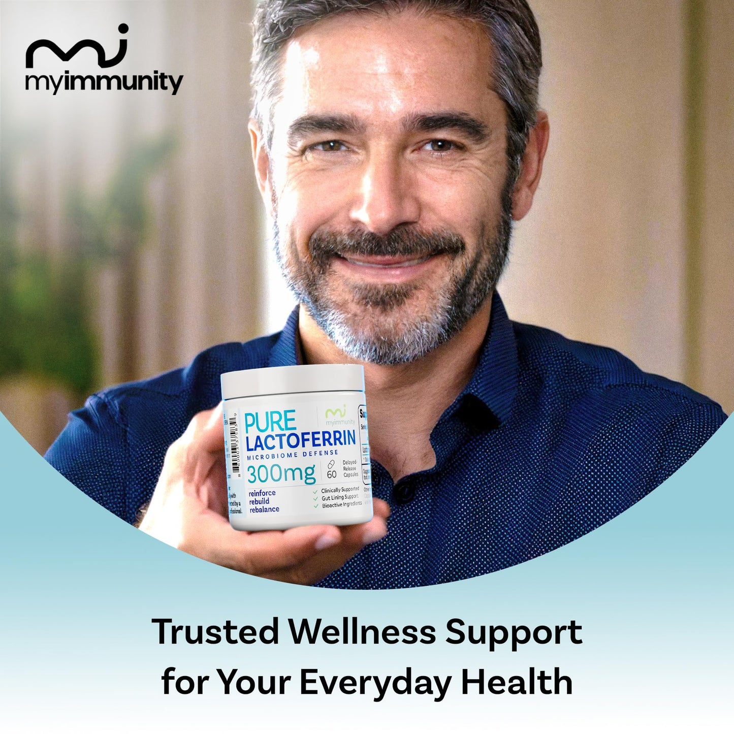 MyImmunity Pure Lactoferrin 300mg | Immune Support & Iron Absorption | Gluten-Free (60 Capsules)