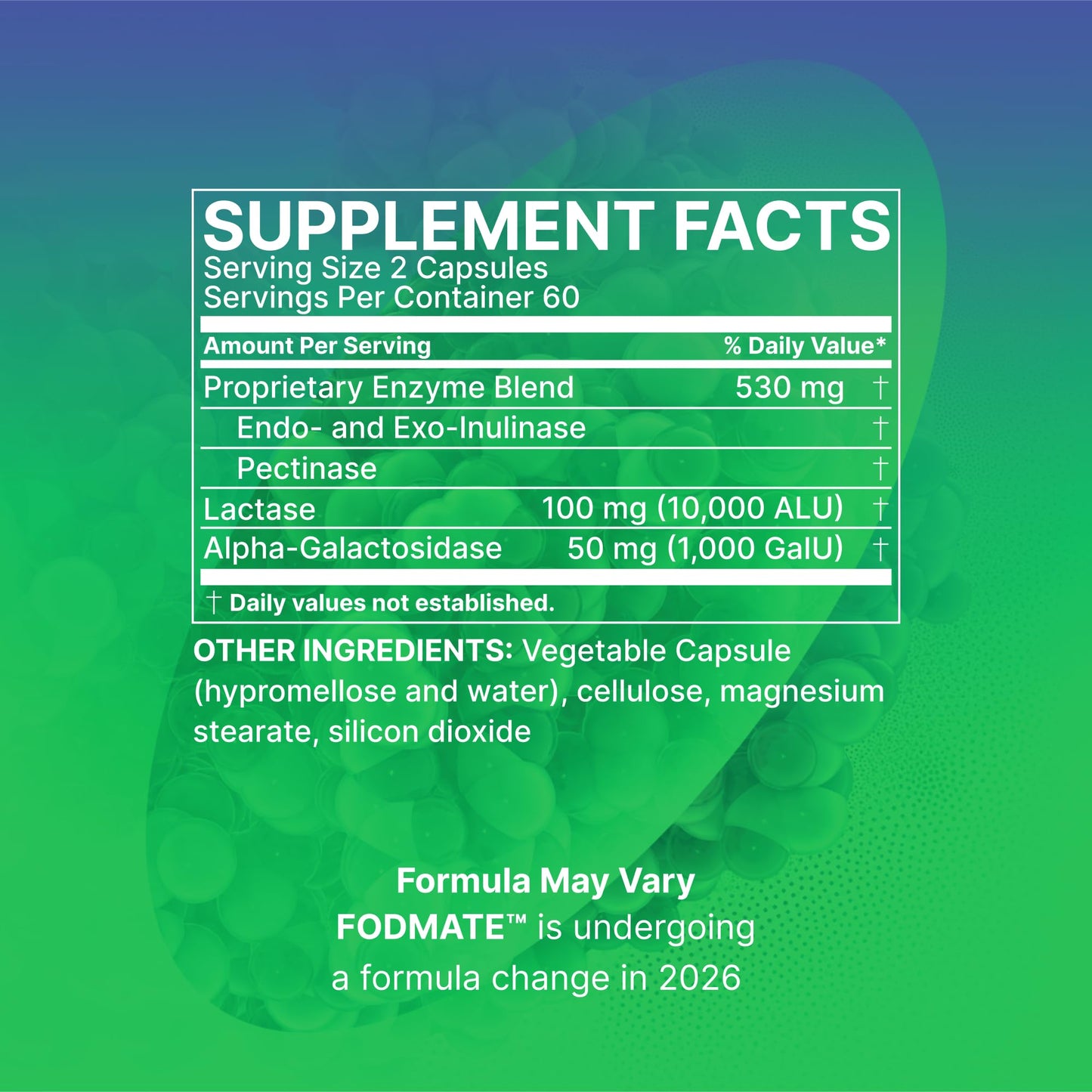 Microbiome Labs FODMATE Digestive Enzymes for Women & Men — Low FODMAP Support (120 Capsules)