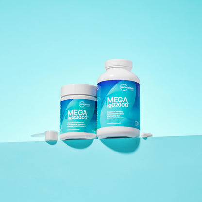 Mega IgG2000 Gut Health Powder – Dairy-Free IgG Immunoglobulin for Women, Men & Kids 2+ | Microbiome Labs (2.1 oz)