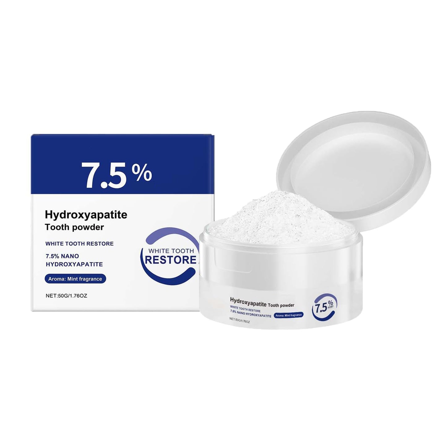 Microcrystalline Hydroxyapatite Powder | 50g Toothpaste for Stain Removal & Fresh Breath