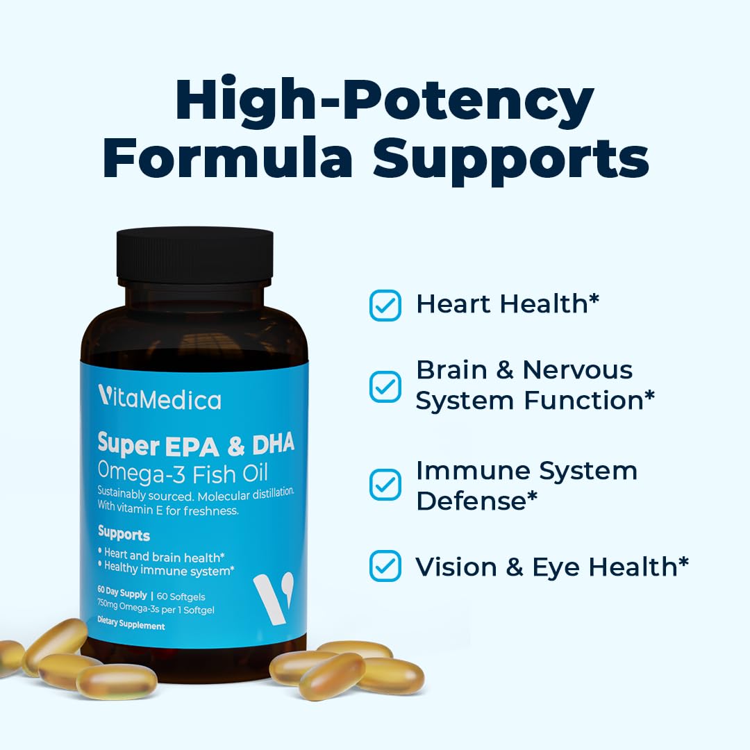High-Potency Omega-3 Fish Oil 750mg | EPA & DHA for Heart, Brain & Immune Health