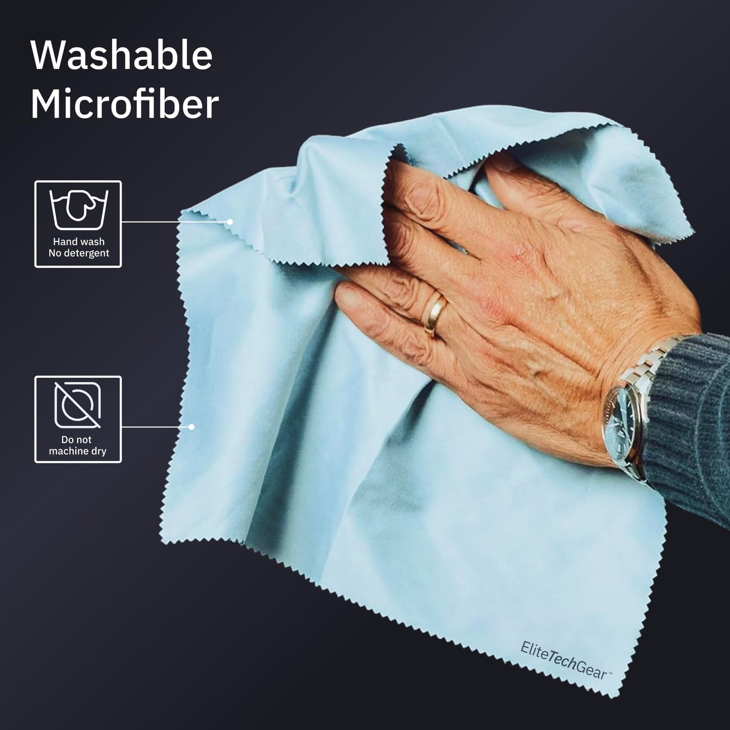 Elite Screens Microfiber Cleaning Cloth – 12x12 in, Blue, Pack of 4 – Glasses & Screens Cleaning Cloth