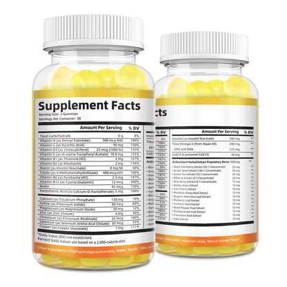 Migcopat Multivitamin Gummies for Women with Omega-3, Inositol, Folate, Biotin – 60 Count