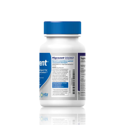 Vita Sciences Migravent – Advanced Nutritional Formula with Magnesium, CoQ10, Vitamin B2 & Butterbur for Brain & Circulatory Wellness – 60 Capsules