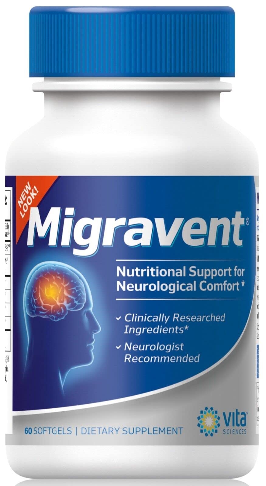 Vita Sciences Migravent – Advanced Nutritional Formula with Magnesium, CoQ10, Vitamin B2 & Butterbur for Brain & Circulatory Wellness – 60 Capsules