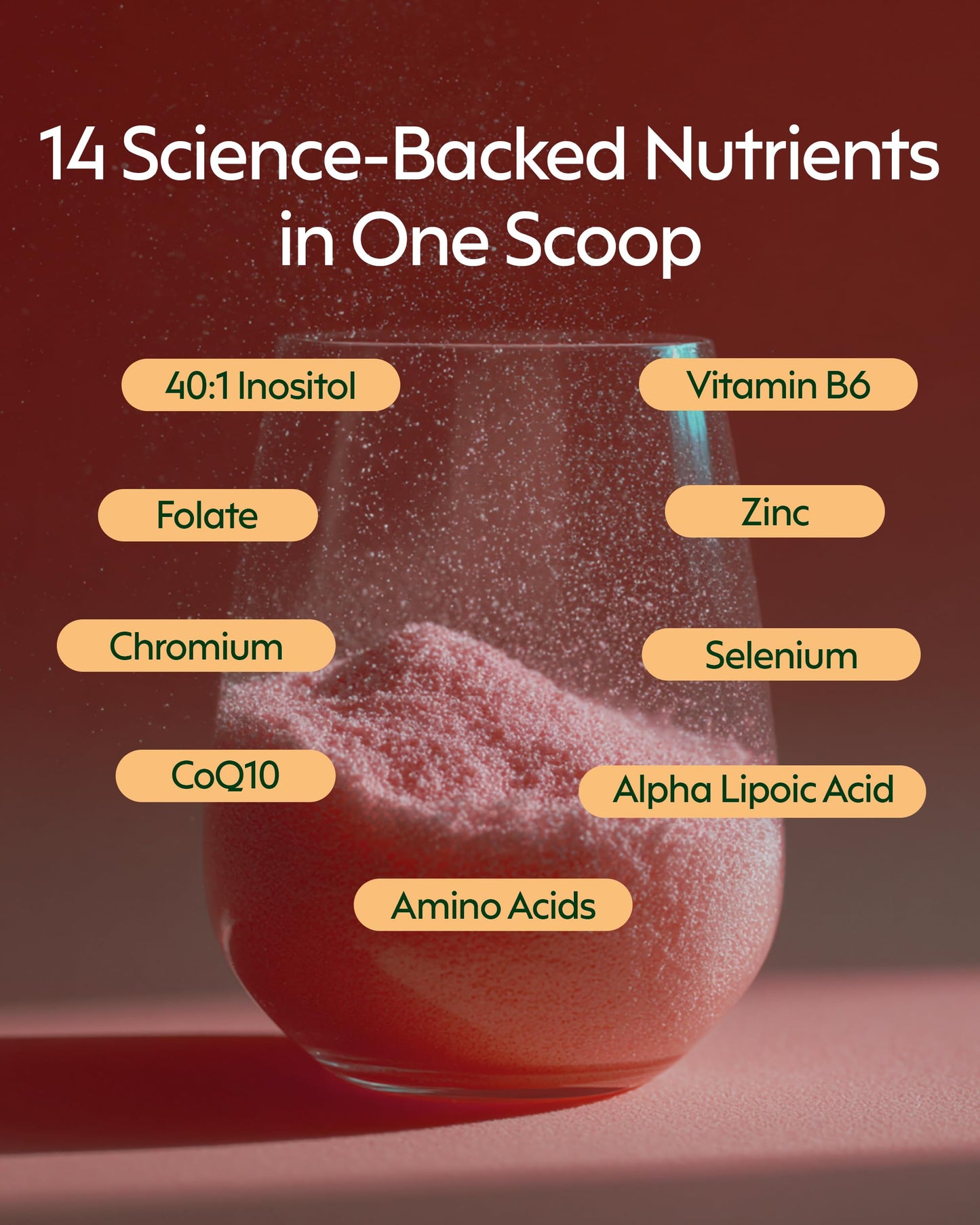 milamend Hormone Balance for Women 40:1 Myo-Inositol D-Chiro Inositol + CoQ10 – Cycle & Fertility Support (30-Day Hibiscus Tea Powder)