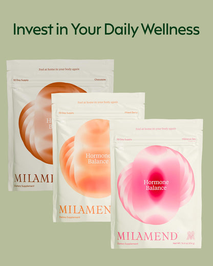 milamend Hormone Balance for Women 40:1 Myo-Inositol D-Chiro Inositol + CoQ10 – Cycle & Fertility Support (30-Day Hibiscus Tea Powder)