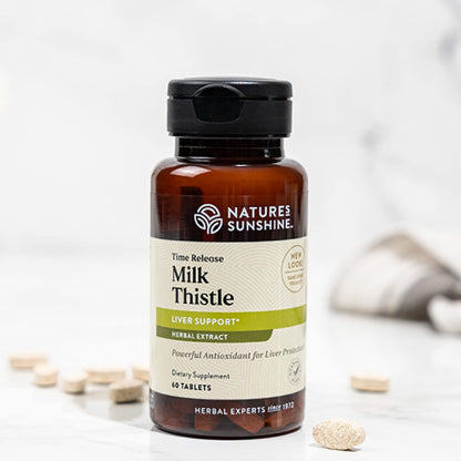 Nature's Sunshine Milk Thistle - 60 Time-Release Tablets | Digestive Support, Liver Health, Antioxidant