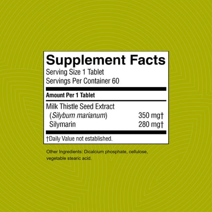 Nature's Sunshine Milk Thistle - 60 Time-Release Tablets | Digestive Support, Liver Health, Antioxidant